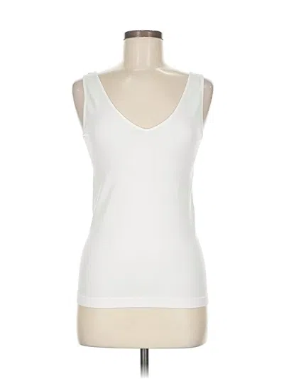 Pre-owned J.crew Factory Store Tank Top White Plunge Neckline Tops
