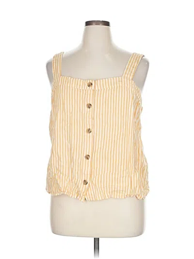 Pre-owned J.crew Factory Store Tank Top Yellow Square Neckline Tops