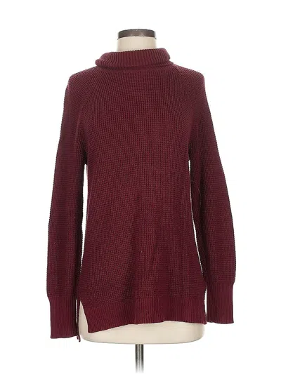 Pre-owned J.crew Factory Store Turtleneck Sweater In Burgundy