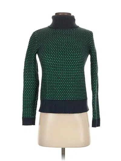 Pre-owned J.crew Factory Store Turtleneck Sweater In Green