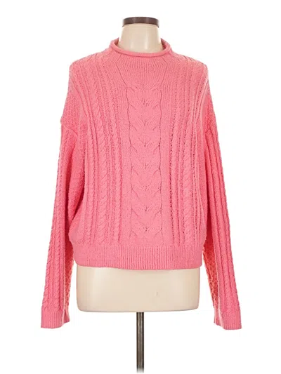 Pre-owned J.crew Factory Store Turtleneck Sweater In Pink