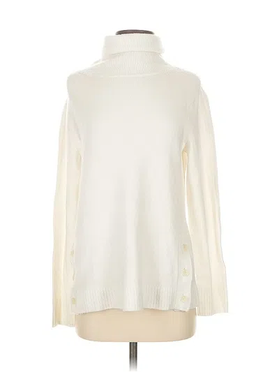 Pre-owned J.crew Factory Store Turtleneck Sweater In White