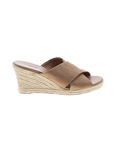 Pre-owned J.crew Factory Store Wedges In Brown