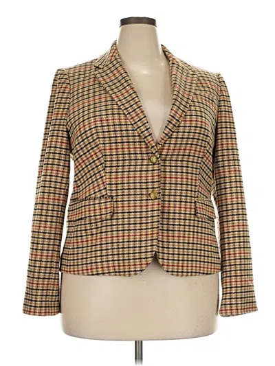Pre-owned J.crew Factory Store Wool Blazer Jacket In Brown