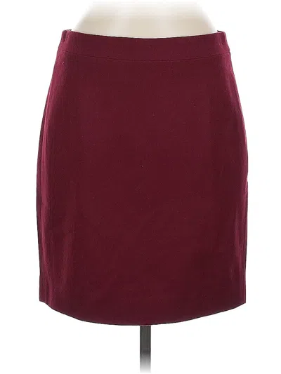 Pre-owned J.crew Factory Store Wool Skirt In Burgundy