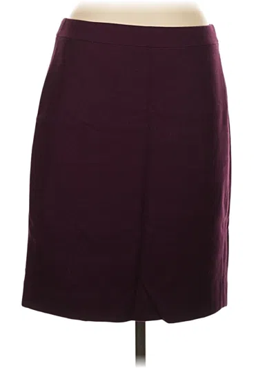Pre-owned J.crew Factory Store Wool Skirt In Burgundy
