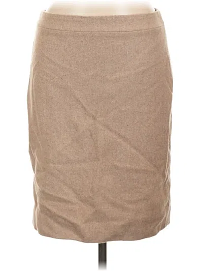 Pre-owned J.crew Factory Store Wool Skirt In Tan