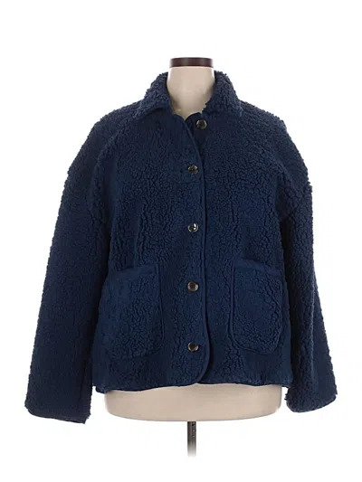 Pre-owned Jcrew Faux Fur Jacket In Blue