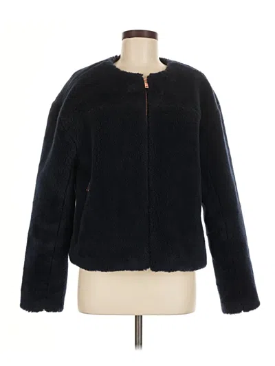 Pre-owned Jcrew Faux Fur Jacket In Blue