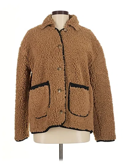 Pre-owned Jcrew Faux Fur Jacket In Brown