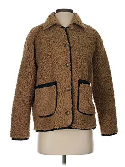 Pre-owned Jcrew Faux Fur Jacket In Brown