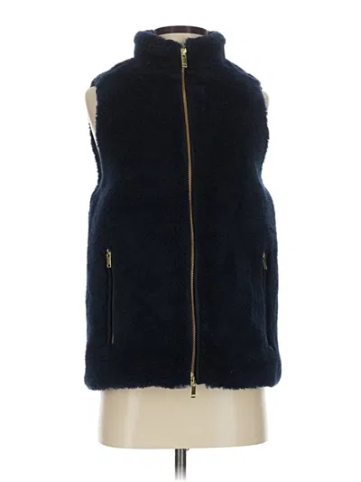 Jcrew Faux Fur Vest In Blue