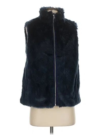 Pre-owned Jcrew Faux Fur Vest In Blue