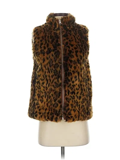 Pre-owned Jcrew Faux Fur Vest In Brown