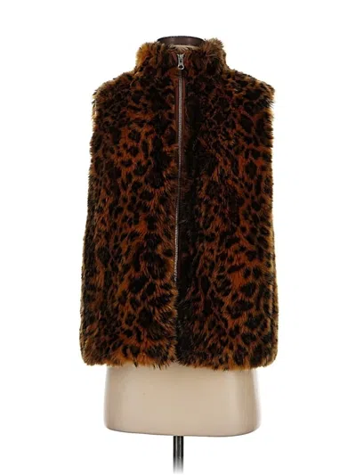 Pre-owned Jcrew Faux Fur Vest In Brown