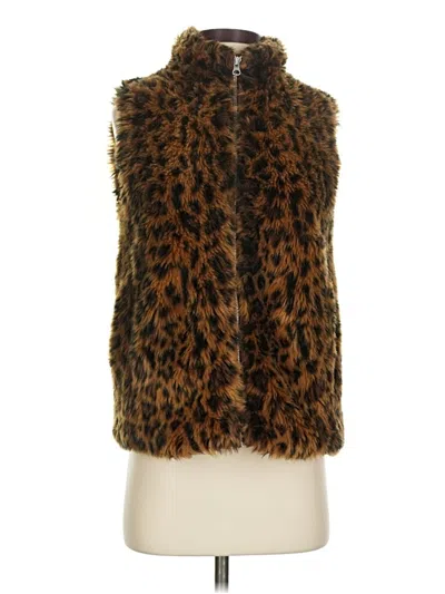 Pre-owned Jcrew Faux Fur Vest In Brown