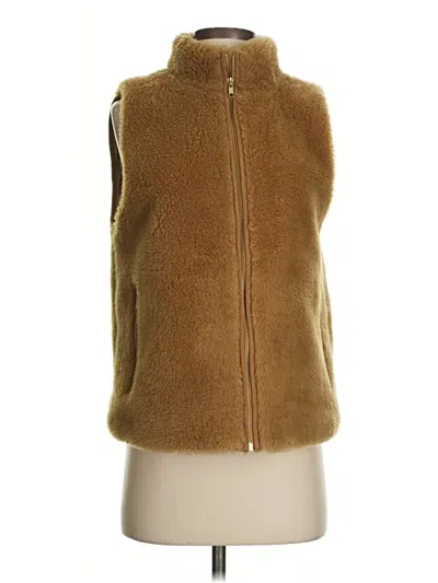 Pre-owned Jcrew Faux Fur Vest In Brown
