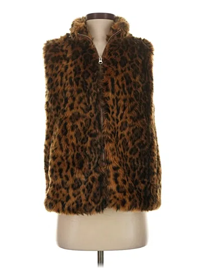 Pre-owned Jcrew Faux Fur Vest In Brown