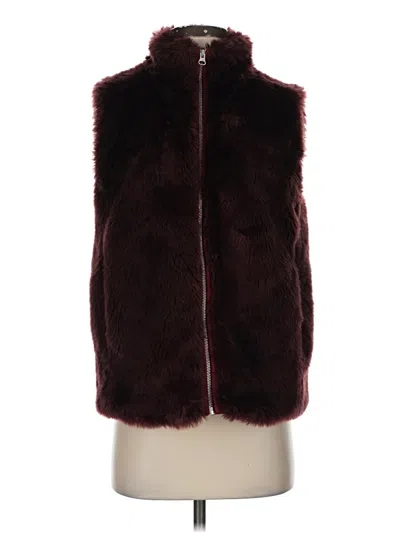 Pre-owned Jcrew Faux Fur Vest In Burgundy