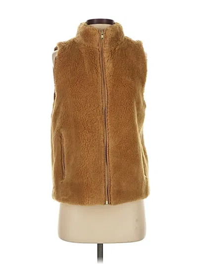 Pre-owned Jcrew Faux Fur Vest In Gold