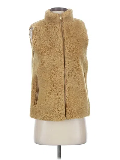 Pre-owned Jcrew Faux Fur Vest In Gold
