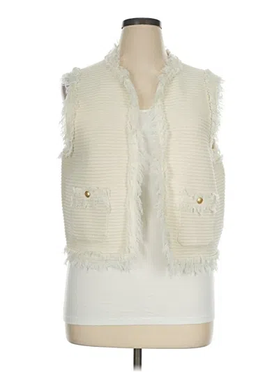 Pre-owned Jcrew Faux Fur Vest In Ivory