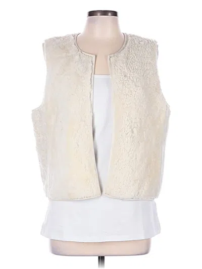 Pre-owned Jcrew Faux Fur Vest In Ivory