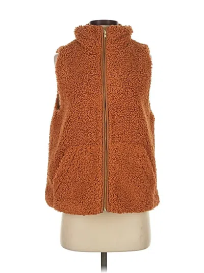Pre-owned Jcrew Faux Fur Vest In Orange