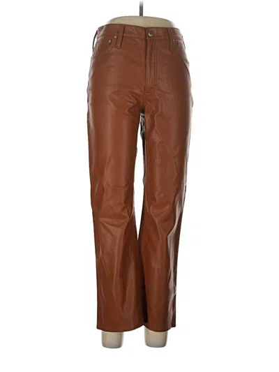 Pre-owned Jcrew Faux Leather Pants In Brown