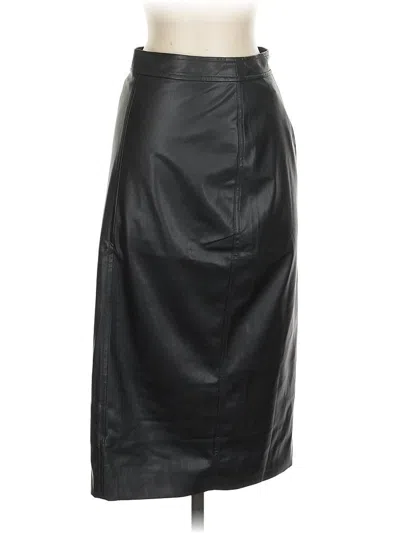 Pre-owned Jcrew Faux Leather Skirt In Black