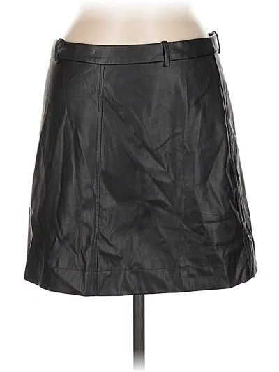 Pre-owned Jcrew Faux Leather Skirt In Black