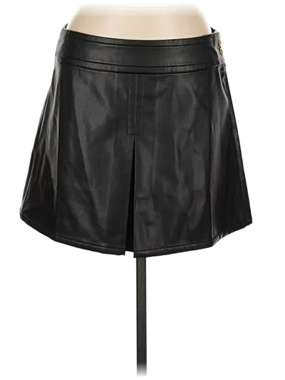 Pre-owned Jcrew Faux Leather Skirt In Black