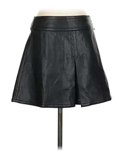 Pre-owned Jcrew Faux Leather Skirt In Black