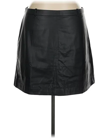 Pre-owned Jcrew Faux Leather Skirt In Black