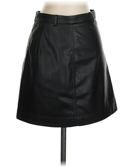 Pre-owned Jcrew Faux Leather Skirt In Black
