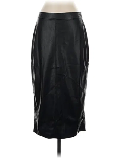 Pre-owned Jcrew Faux Leather Skirt In Black
