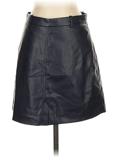 Pre-owned Jcrew Faux Leather Skirt In Black