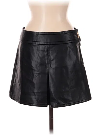 Pre-owned Jcrew Faux Leather Skirt In Black