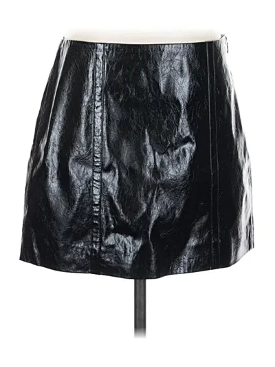 Pre-owned Jcrew Faux Leather Skirt In Black