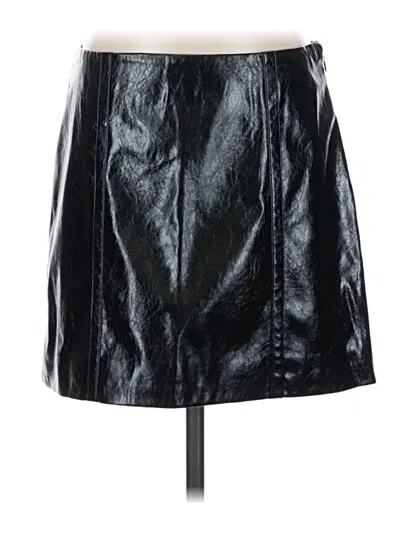 Pre-owned Jcrew Faux Leather Skirt In Black