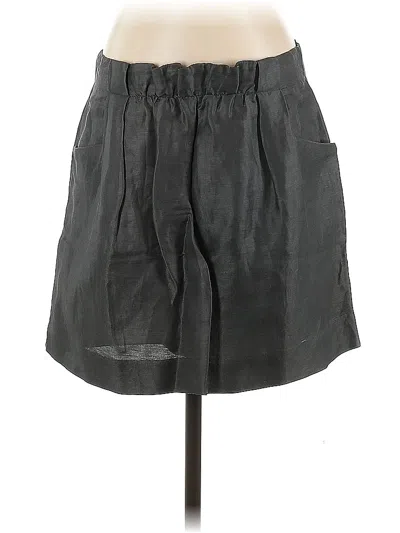 Pre-owned Jcrew Faux Leather Skirt In Gray