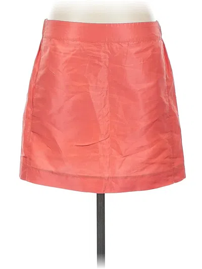 Pre-owned Jcrew Faux Leather Skirt In Orange