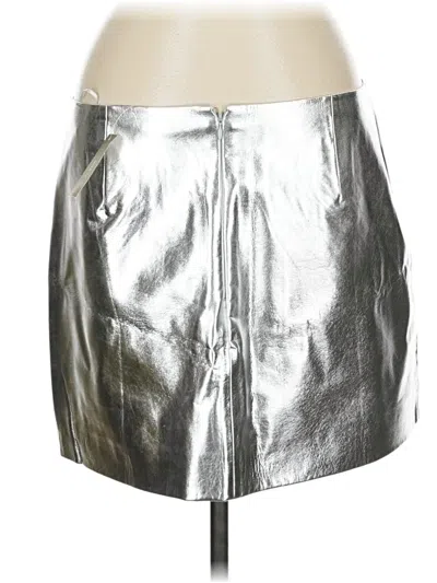 Jcrew Faux Leather Skirt In Silver