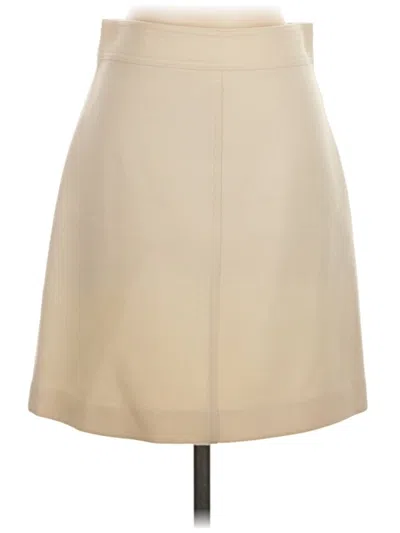 Pre-owned Jcrew Faux Leather Skirt In Tan