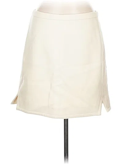 Pre-owned Jcrew Faux Leather Skirt In White