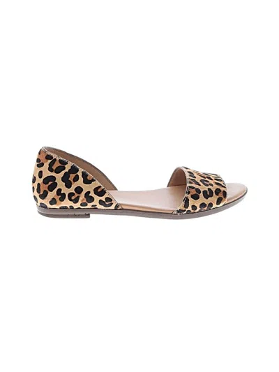Pre-owned Jcrew Flats In Brown
