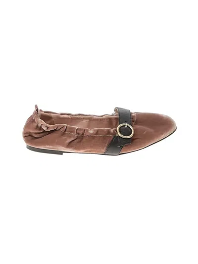 Pre-owned Jcrew Flats In Brown