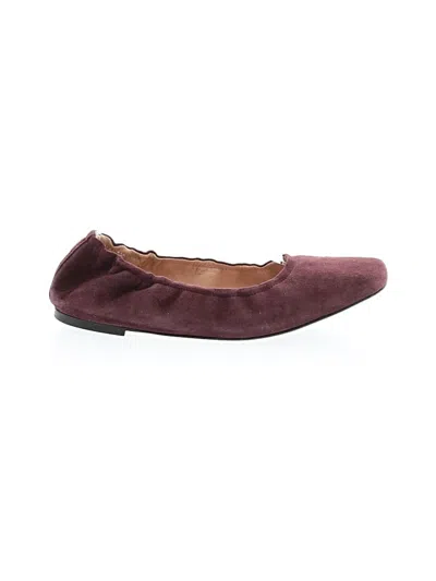 Pre-owned Jcrew Flats In Burgundy
