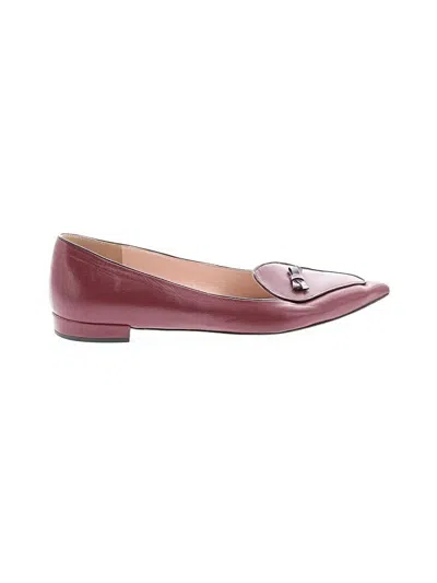 Pre-owned Jcrew Flats In Burgundy