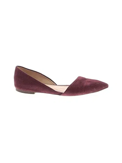 Pre-owned Jcrew Flats In Burgundy